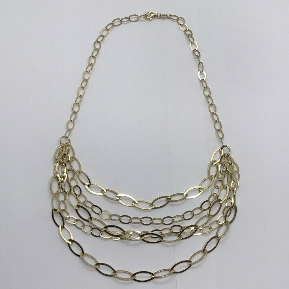 Vermeil  Gold over Sterling silver chain necklace itaor italy Layered